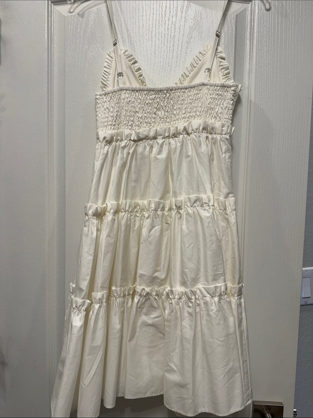 White Tiered Ruffle Mini Dress - Picture 6 of 7